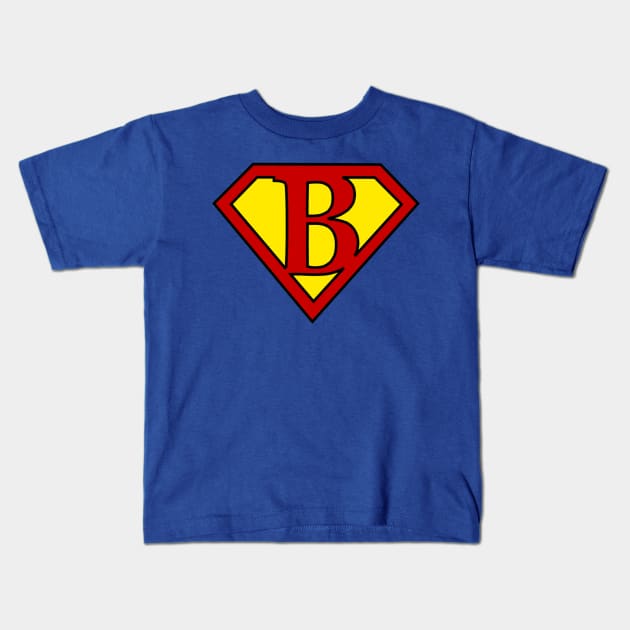 Superhero Symbol Letter B Kids T-Shirt by NextLevelDesignz